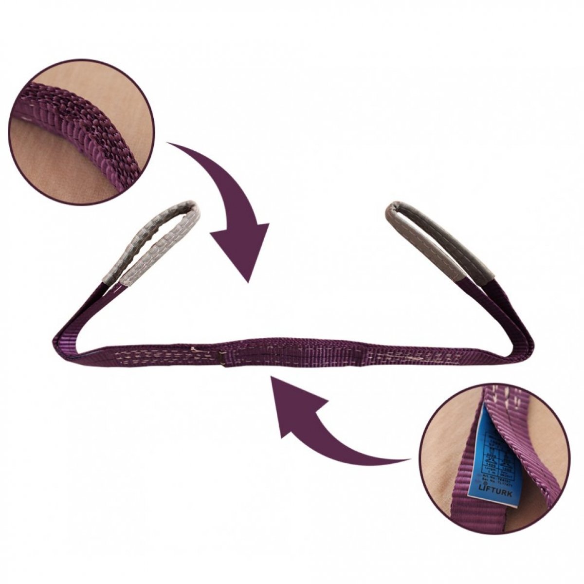 1 TON 8 MT POLYESTER GÖZLÜ SAPANLAR