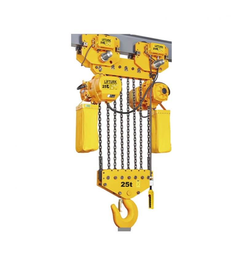 25 TON ELEKTRİKLİ YÜRÜYÜŞLÜ ZİNCİRLİ VİNÇ