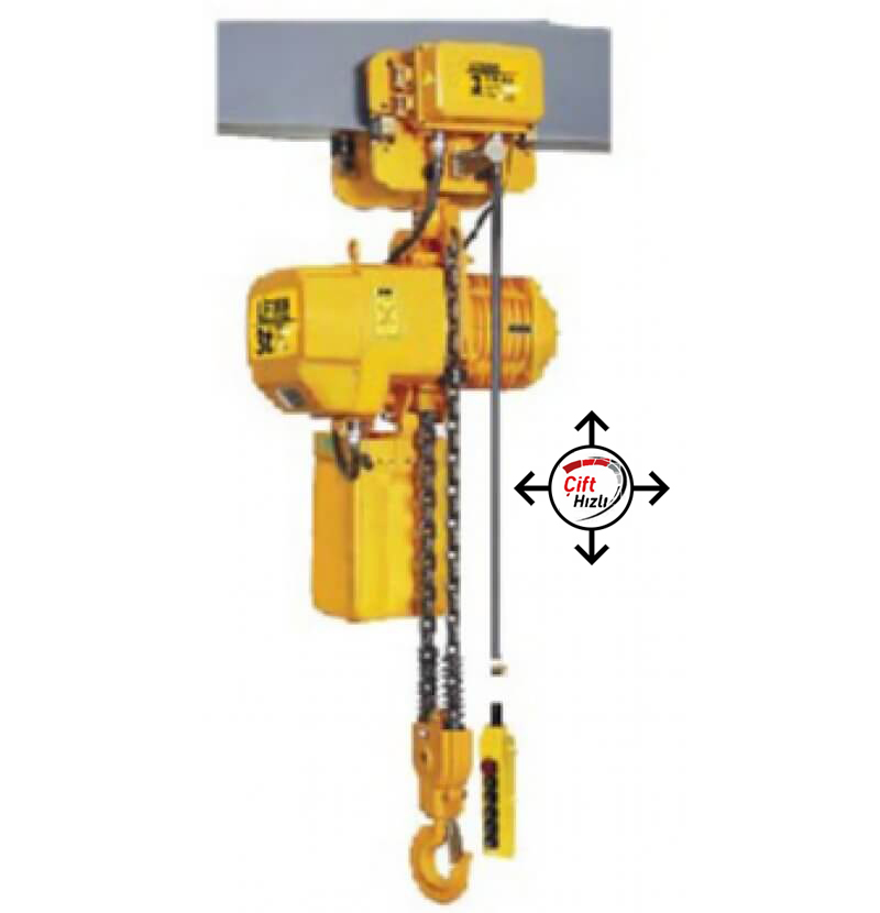 3 TON ELEKTRİKLİ YÜRÜYÜŞLÜ ÇİFT ZİNCİRLİ VİNÇ